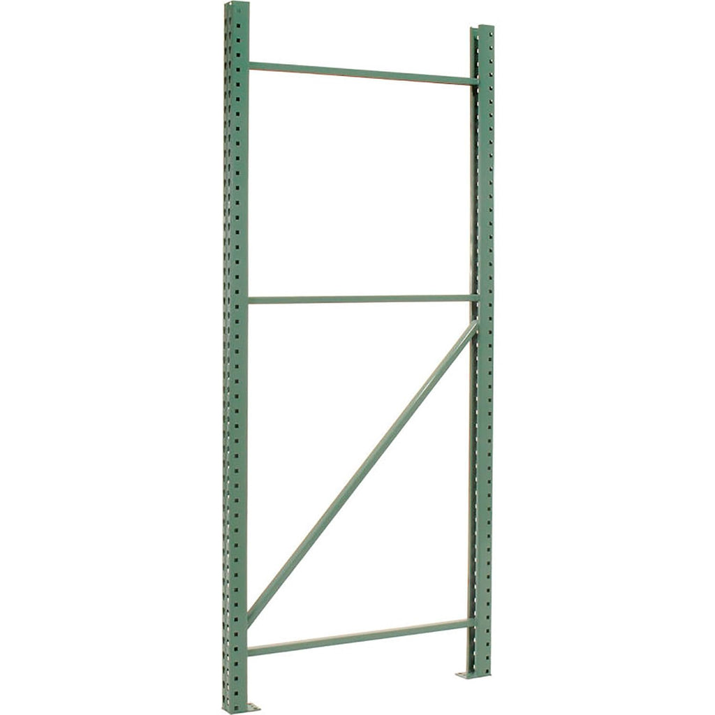 Global Industrial Teardrop Pallet Rack Add-On Unit, 144"W X 42"D X 120"H, 5970 lbs Shelf Capacity, Steel Construction, Orange & Green, For Industrial Storage