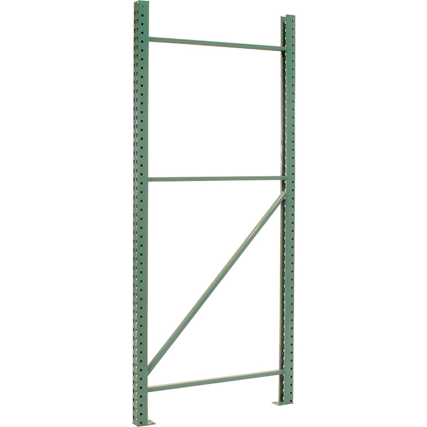 Global Industrial Teardrop Pallet Rack Add-On Unit, 144"W X 42"D X 120"H, 5970 lbs Shelf Capacity, Steel Construction, Orange & Green, For Industrial Storage