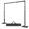 12x10 Pipe and Drape Stand Kit, Heavy Duty Backdrop Stand Adjustable, Sturdy Metal Back Drop Decoration Frame with Flat Base for Parties, Flower Wall, Wedding, Event,Trade Shows, Photo Shoot- Black