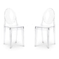 Aron Living 18.5" Mid-Century Plastic Crystal Dining Chairs in Clear (Set of 2)