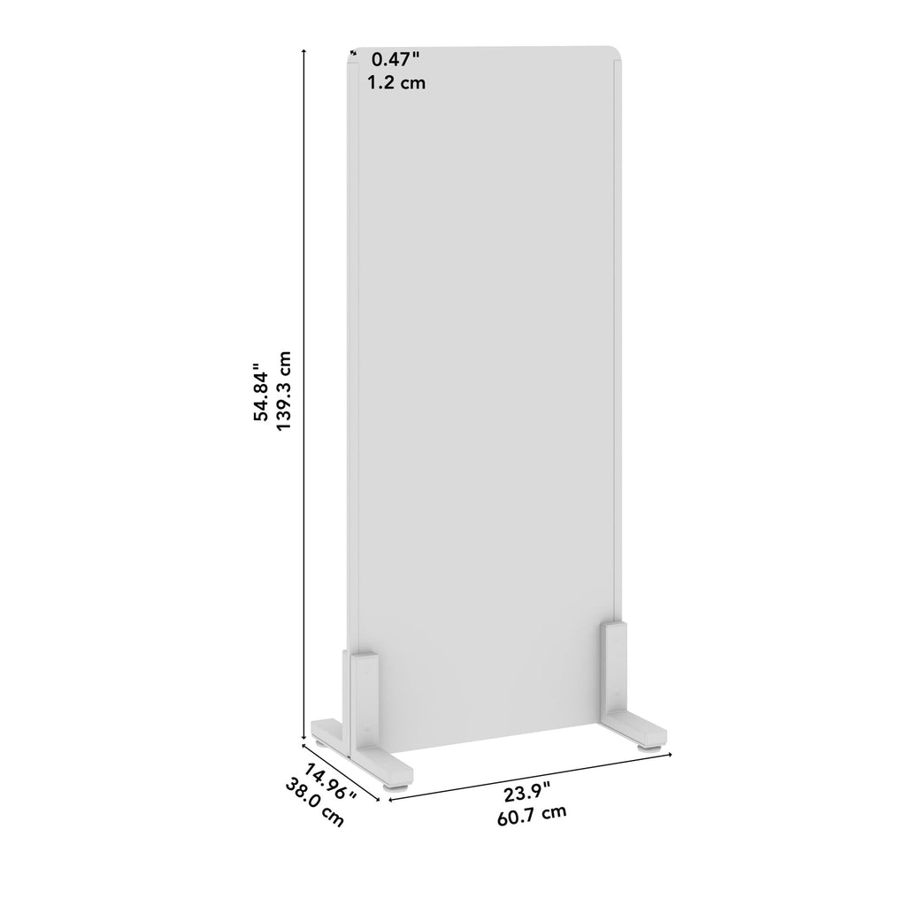 Bush Business Furniture 24W x 55H Freestanding Privacy Screen in Warm Beige, Standing Office Partition with Acoustic Sound Dampening Panel