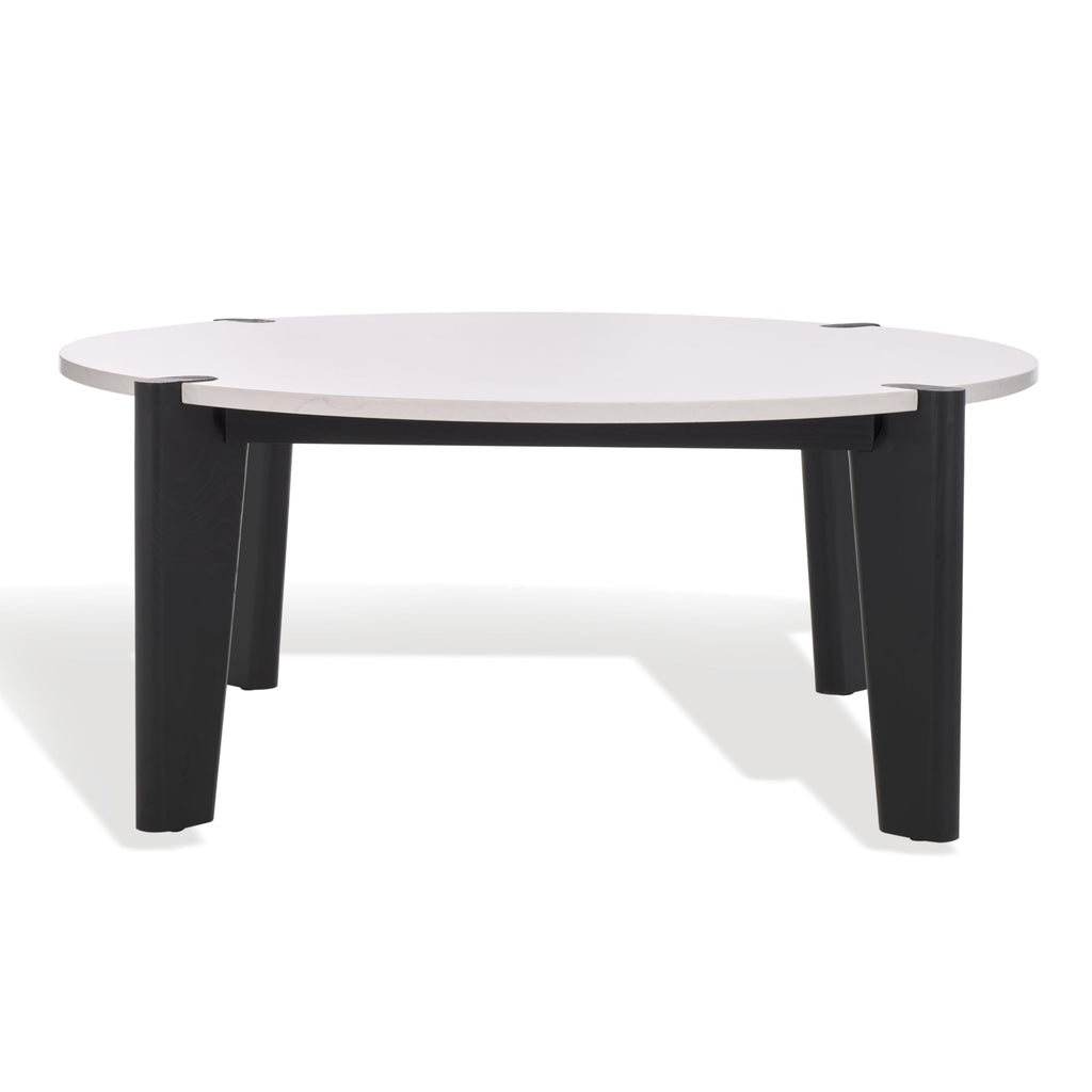 SAFAVIEH Couture Collection Garcia Black/White Marble Top Round Coffee Table
