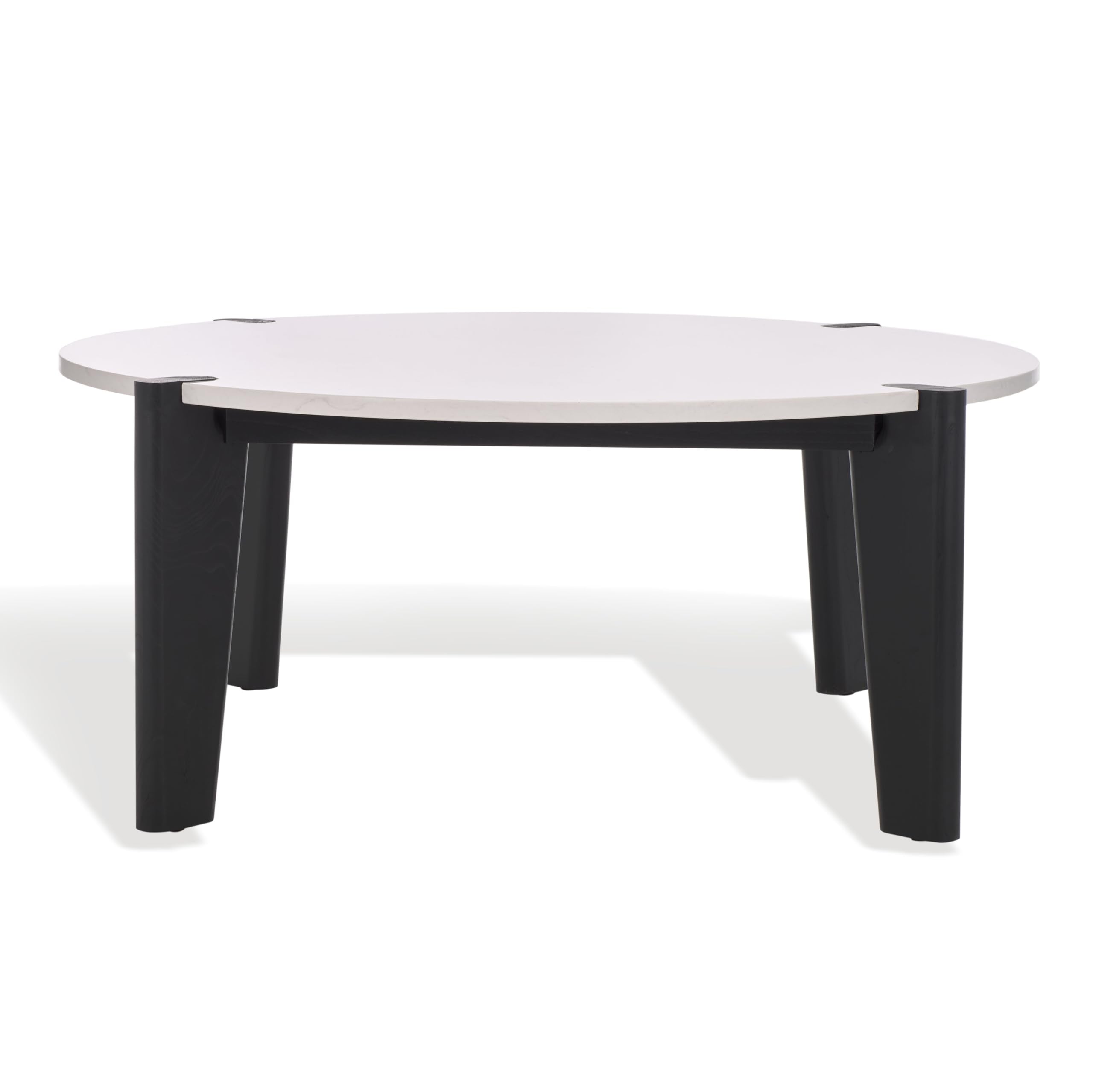SAFAVIEH Couture Collection Garcia Black/White Marble Top Round Coffee Table
