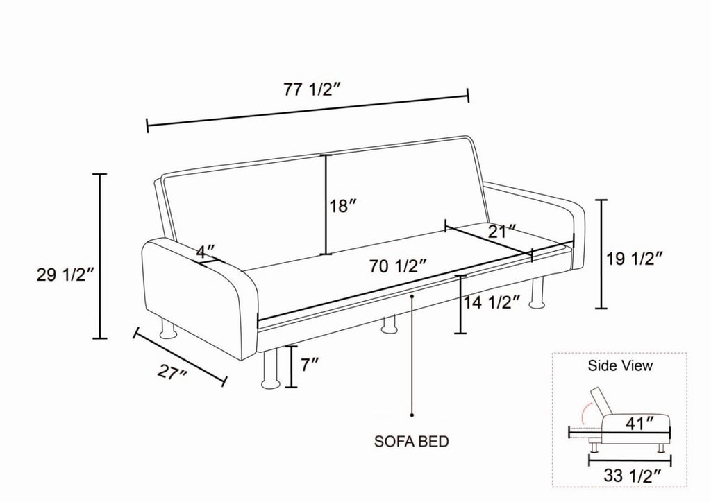 UOCFYK Fold Out Modern Couch Convertible Sleeper Sofa Chair Bed, 2 Seater Loveseat for Living Room, Lounge Comfy Cama for Small Spaces for Bedroom, Adjustable Angle, Orange Calico
