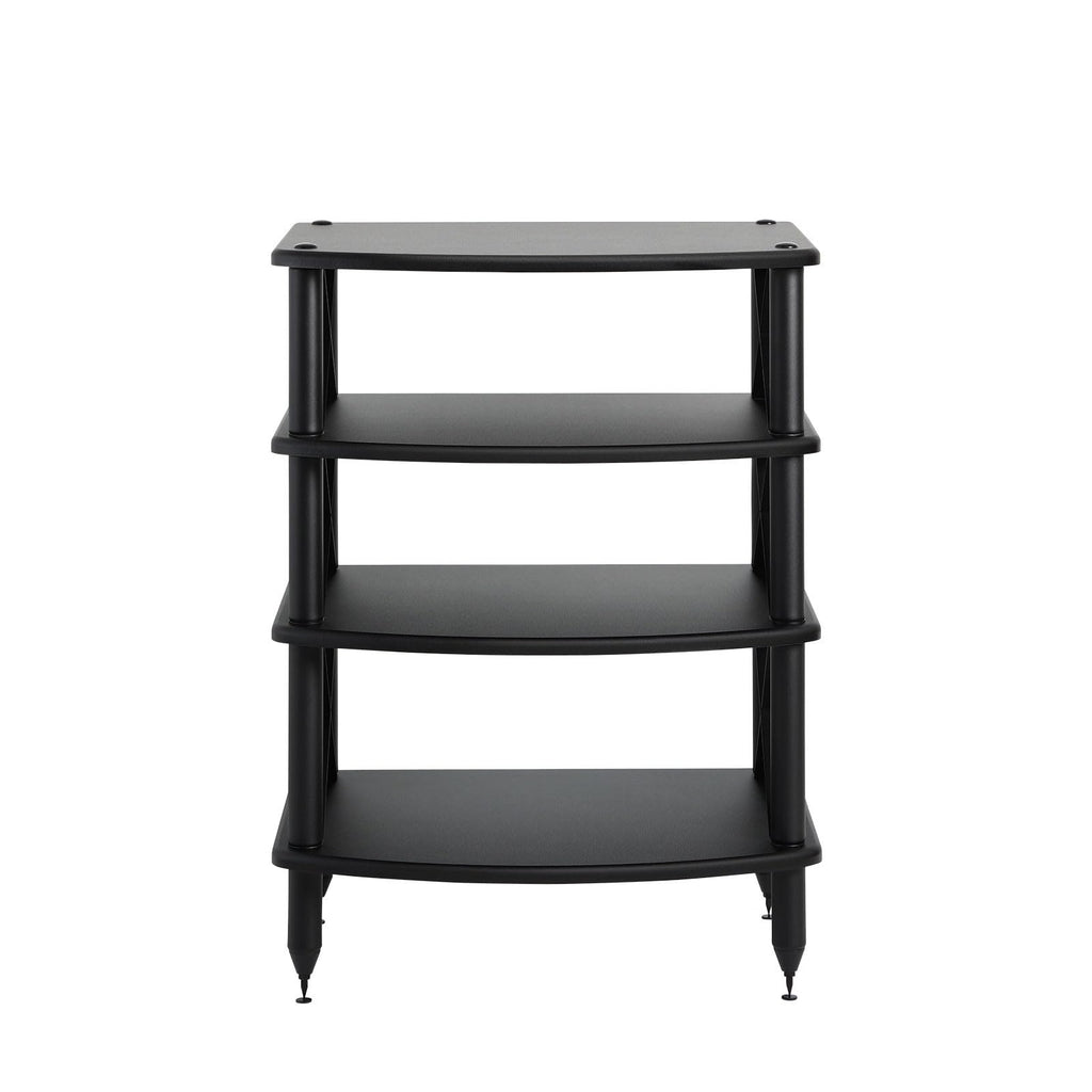 Pangea Audio Vulcan X Four Shelf Audio Rack Media Stand, and Components Cabinet Black