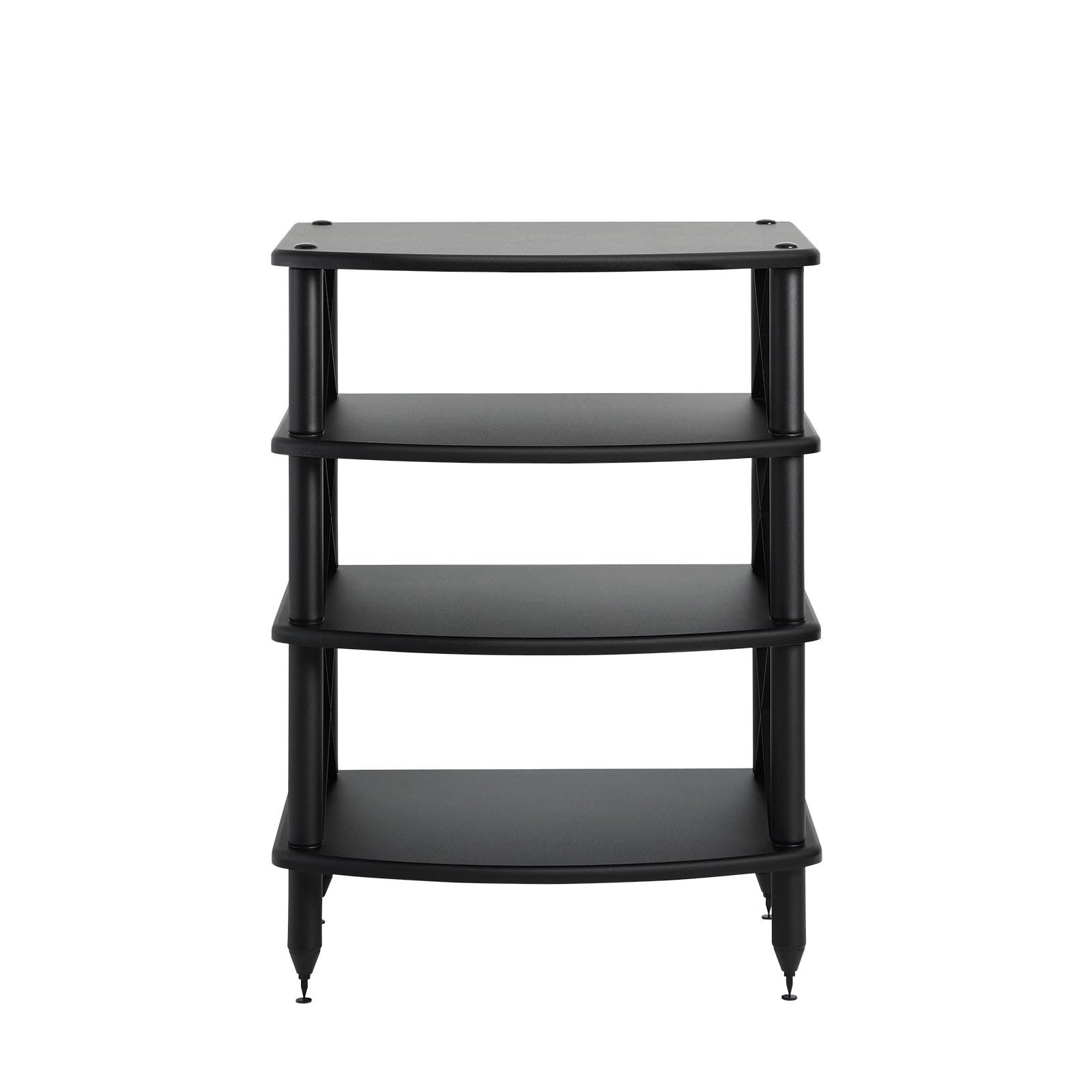 Pangea Audio Vulcan X Four Shelf Audio Rack Media Stand, and Components Cabinet Black
