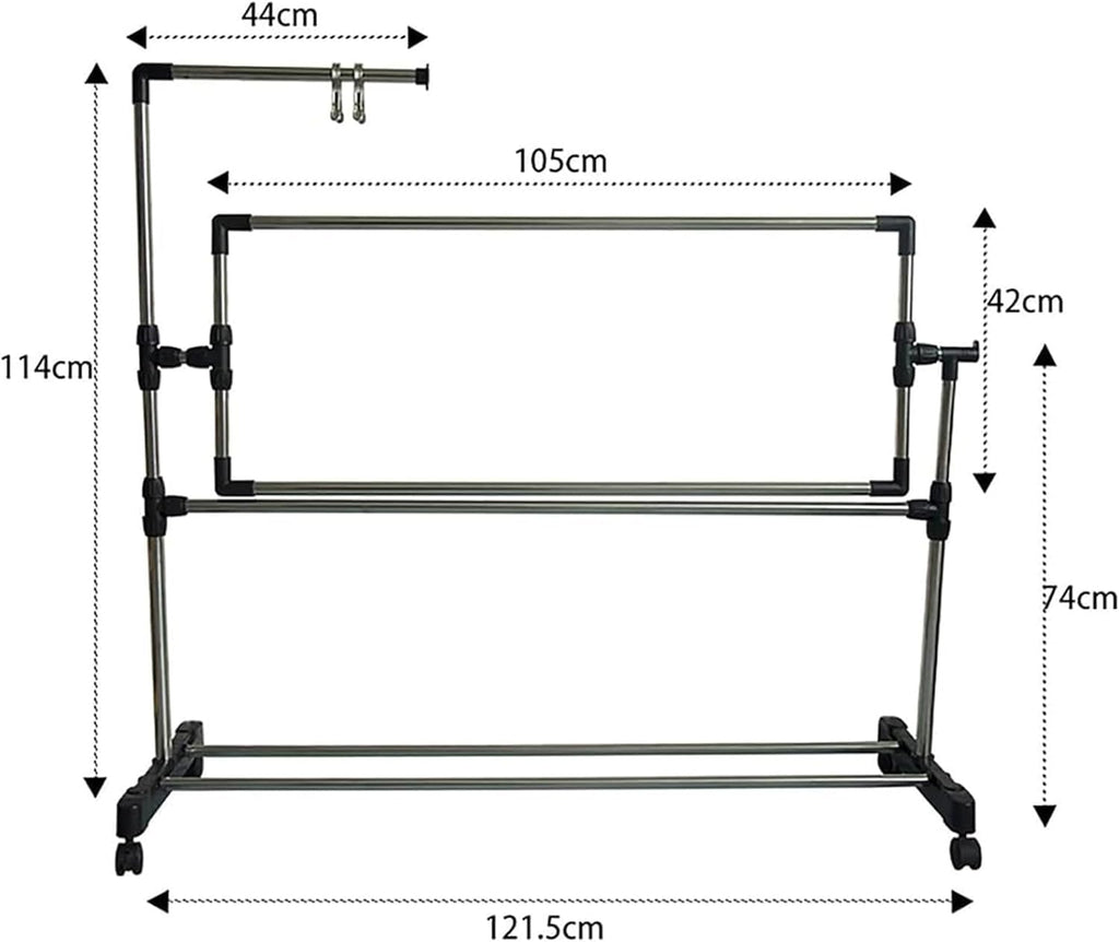 Embroidery Stand, Adjustable Cross Stitch Holder, Stainless Steel Floor Frame ,with Pulley ,for Cross Stitch, Craft, and Sewing Projects