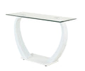 Furniture of America Augie Modern Rectangle Tempered Glass Top 48 in. Sofa Table for Display, Decorate Living Room, Hallway, Bedroom, Dressing Room, White