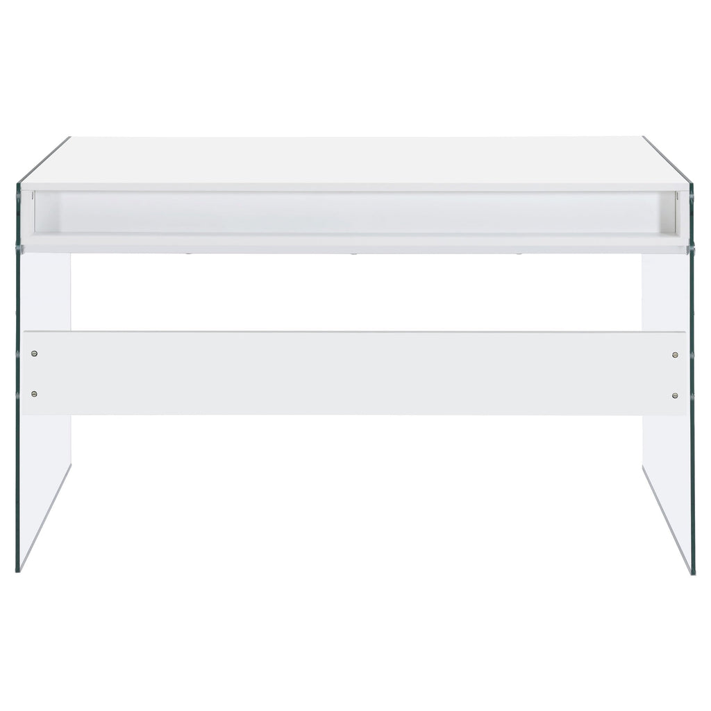 Coaster Home Furnishings Dobrev 48-inch 2-Drawer Writing Desk White High Gloss 800829