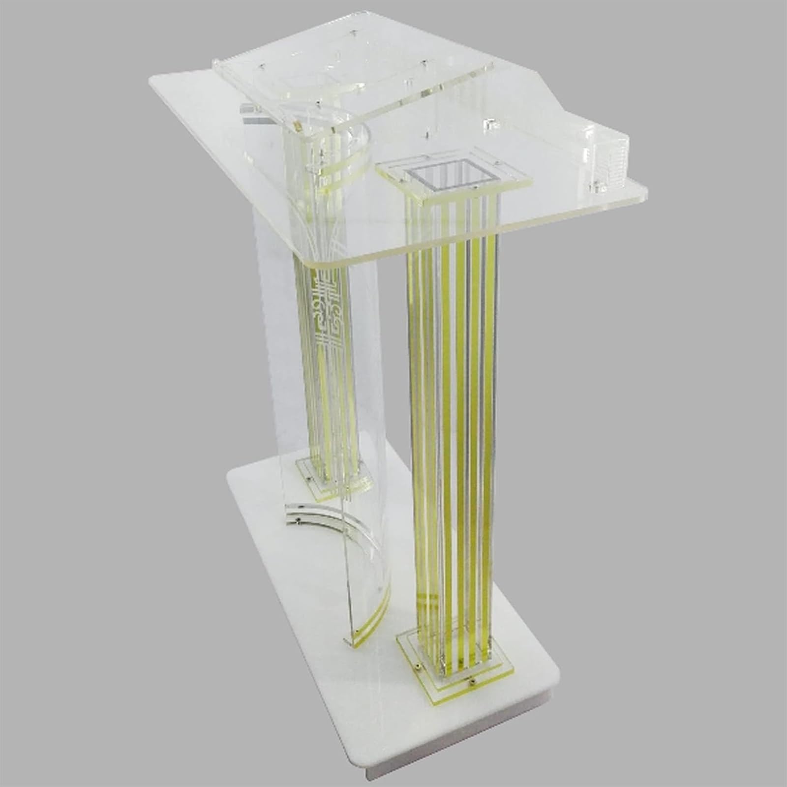 BTZHY Lectern Podium Stand, Acrylic Rolling Luxury Vertical Podium Stage Host with Casters Rolling Podium for Church, Wedding, School