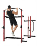 Folding Squat Rack for Home Gym – 1000 LBS Capacity Wall Mounted Power Rack with Pull-Up Bar, j-Hooks & Landmine | 2.36" x 2.36" Heavy-Duty Steel, Space-Saving Foldable Squat Cage for Home Garage