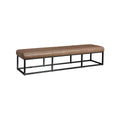 Signature Design by Ashley Joston Contemporary Leather Upholstered Accent Bench, Dark Brown & Black