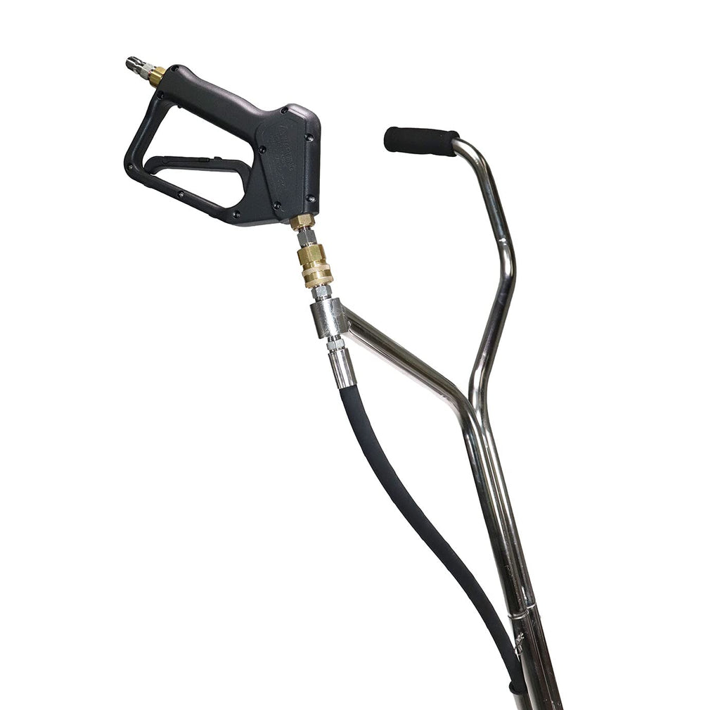 Erie Tools 21" Stainless Steel Surface Cleaner with Vacuum Port, Wheels, and Wand Pressure Washer Attachment 4000 PSI, 12 GPM