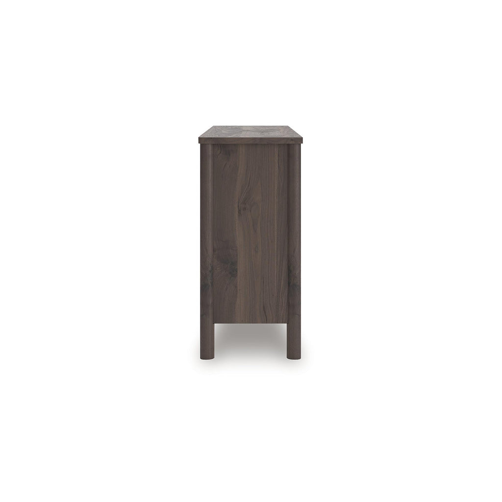 Signature Design by Ashley Symarro Casual 6-Drawer Dresser with Walnut Finish, Dark Brown