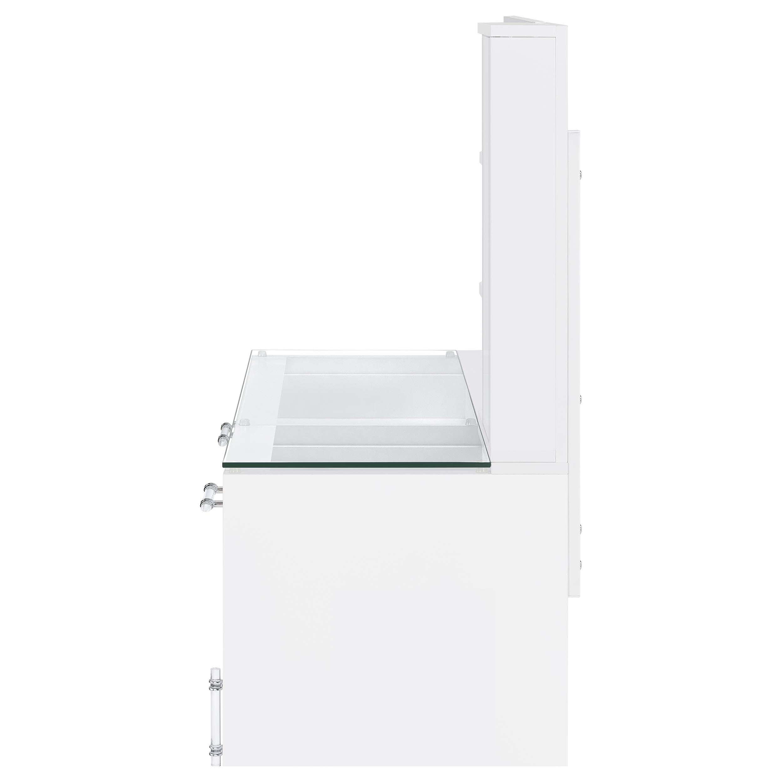 Coaster Home Furnishings Flora 2-Drawer Vanity Set with Led Mirror White High Gloss