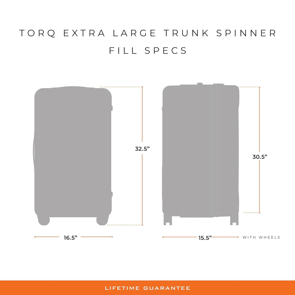 Briggs & Riley 32 Inch Extra Large Trunk Checked Luggage - Maximum Capacity Hard Shell Heavy Duty Travel Suitcase with 360-Degree Spinner Wheels - TSA Lock - Torq Collection - Ocean