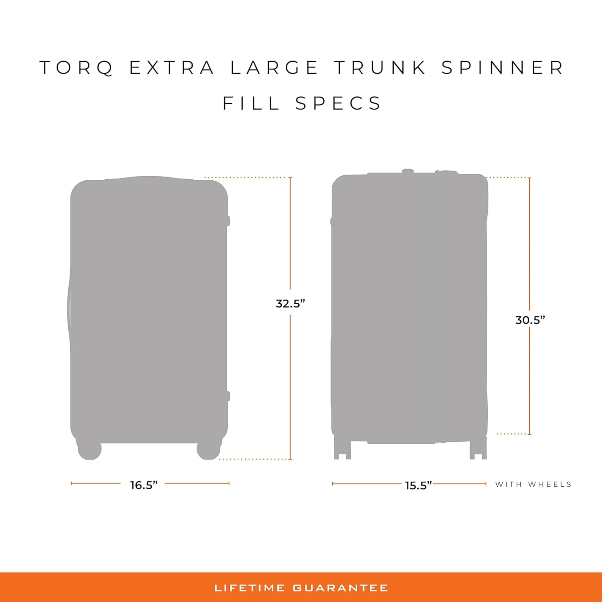 Briggs & Riley 32 Inch Extra Large Trunk Checked Luggage - Maximum Capacity Hard Shell Heavy Duty Travel Suitcase with 360-Degree Spinner Wheels - TSA Lock - Torq Collection - Ocean