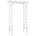 85" Wooden Garden Arbor for Wedding Ceremony, White Outdoor Arch Trellis for Climbing Vines, Heavy Duty Wood Frame for Garden, Patio, Backyard Decor