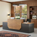 Modern Reception Desk with Counter,Large Front Desk L Shaped Reception Counter with 2 Lockable Drawers and 2 Mobile Storage Cabinets,Receptionist Desks for Office,Salon,or Retail, Checkout Counter