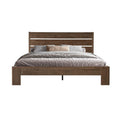 Full Size Solid Wood Platform Bed Frame, Headboard & Footboard, 12 Heavy-Duty Slatted Design, Center Metal Legs, Easy Assembly, No Box Spring Needed, Anti-Noise & Slip-Free, Barnwood Finish QIF-30