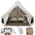 WHITEDUCK Avalon Canvas Bell Tent - Luxury All Season Tent for Camping & Glamping Made from Premium & Breathable 100% Cotton Canvas w/Stove Jack, Mesh (13' (4M), Water Repellent)