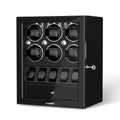 DUKWIN Watch Winder for 6 Automatic Watches,Lockable Watch Winders with Watch and Jewelry Storages, Super Quiet Mabuchi Motor with High-Gloss Piano Lacquer Finish,Built-in Illumination-Black