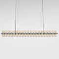Plsintly Crystal Black Rectangular Chandelier Light Fixture,72 in Large Dining Room Chandelier Over Table,Modern Chandeliers for Living Room,Arcachon Chandeliers,Kitchen Island,Includes 80xG4 Bulbs