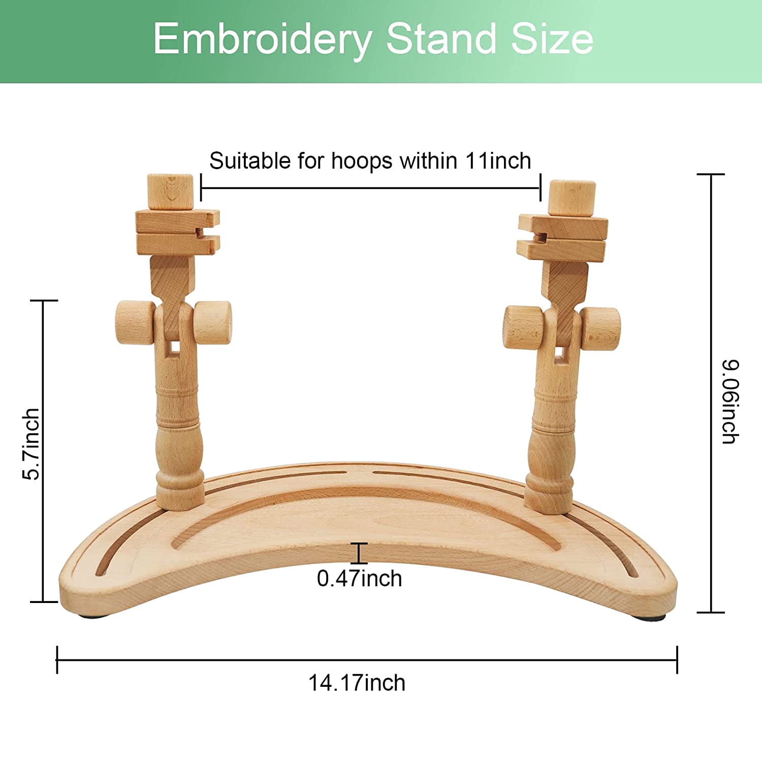 Adjustable Embroidery Stand, Wooden Hoop Stand Holder,Desktop 360° Rotating Embroidery Kit Lap Frame,B