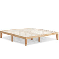 KOMFOTT 14 Inches Wood Platform Bed Frame King Size, Wooden Mattress Foundation with Rubber Wood Frame, Strong Wooden Slats Support, No Box Spring Needed, Bed Frame (Natural)