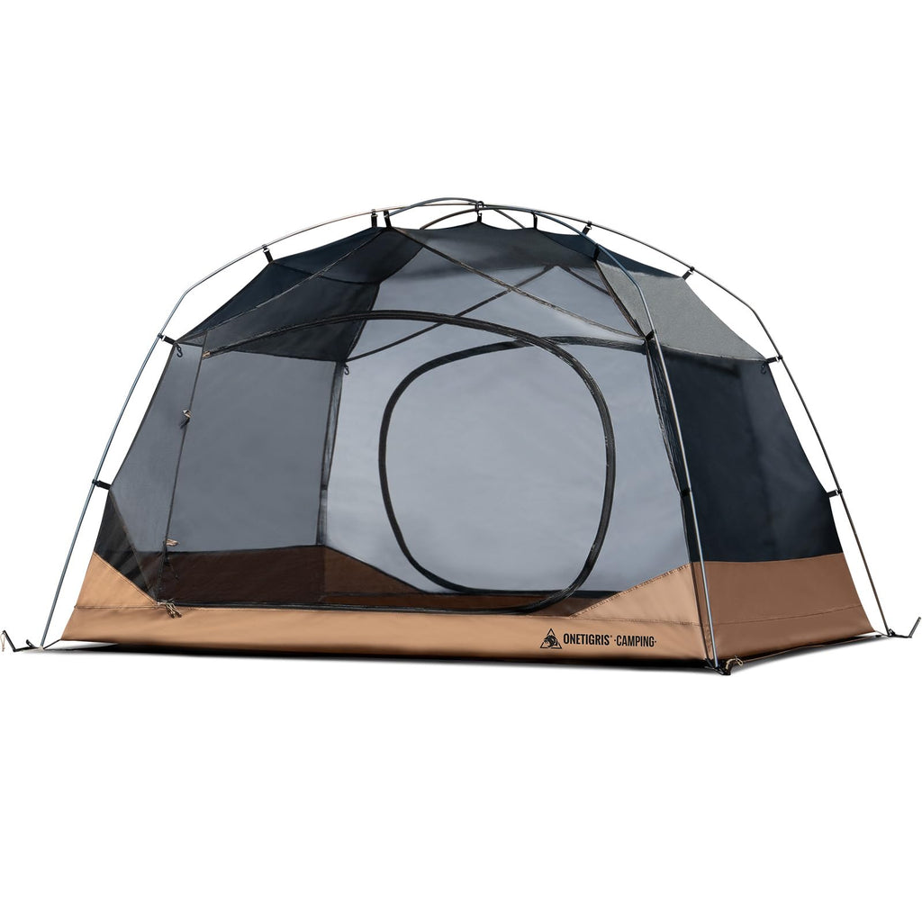 OneTigris JOVIAN 4 Person Camping Tent 3 Season Family Shelter Easy Setup Outdoor Backpacking with 2000mm Outer Rainfly, 5000mm Bottom & Waterproof Floor Mat