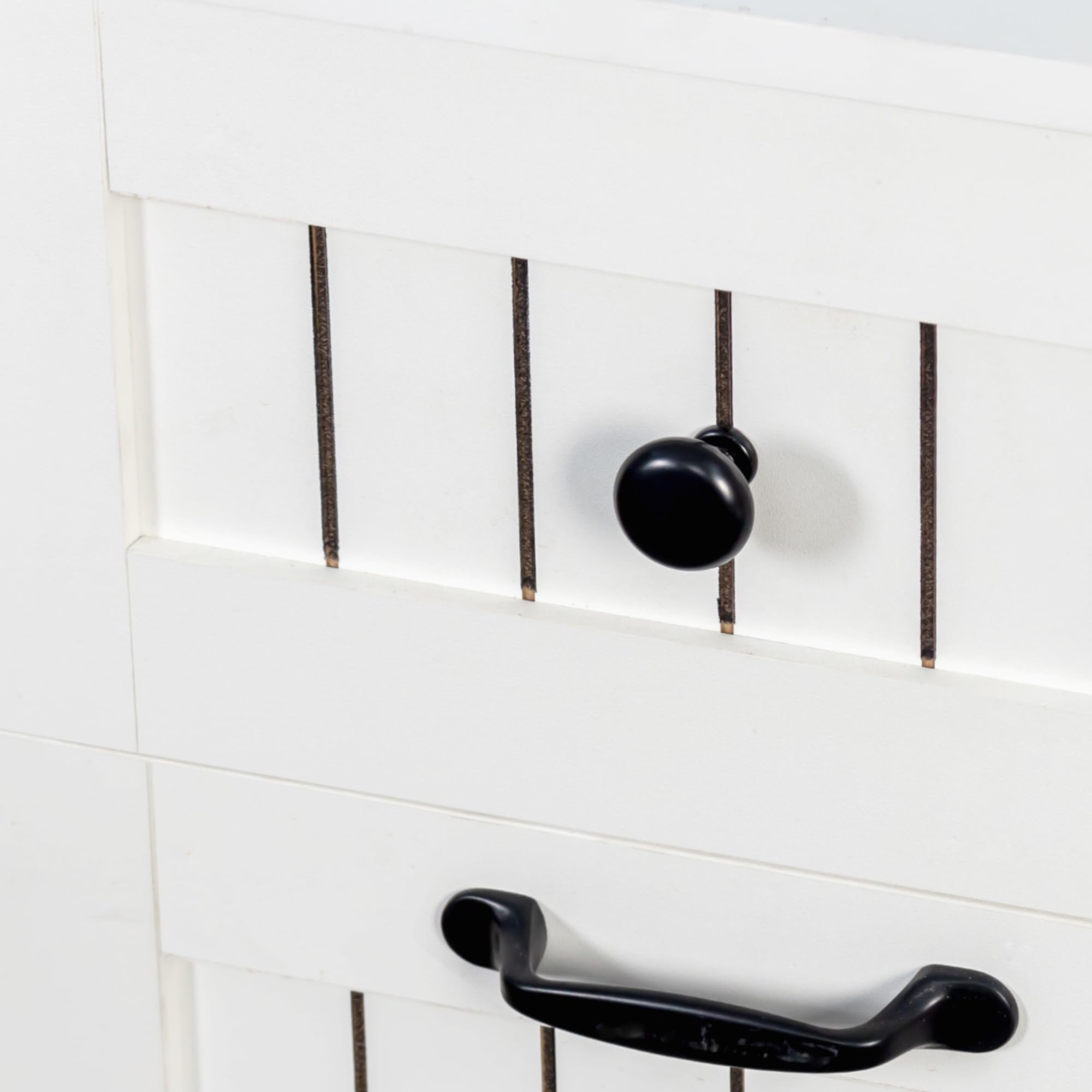 FEBORY White Laundry Cabinet with 2 Removable Hamper Baskets and 2 Drawers, Particle Board and MDF, 31.5 x 15.75 x 35.83 Inches