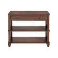 Alaterre Furniture Stockbridge 36 in. L Wood Sofa/TV Console with Drawer, Distressed Cherry Finish, Open Side Panels, Natural Grain, Ideal for Living Room, Supports up to 44 in. TV, Easy Assembly