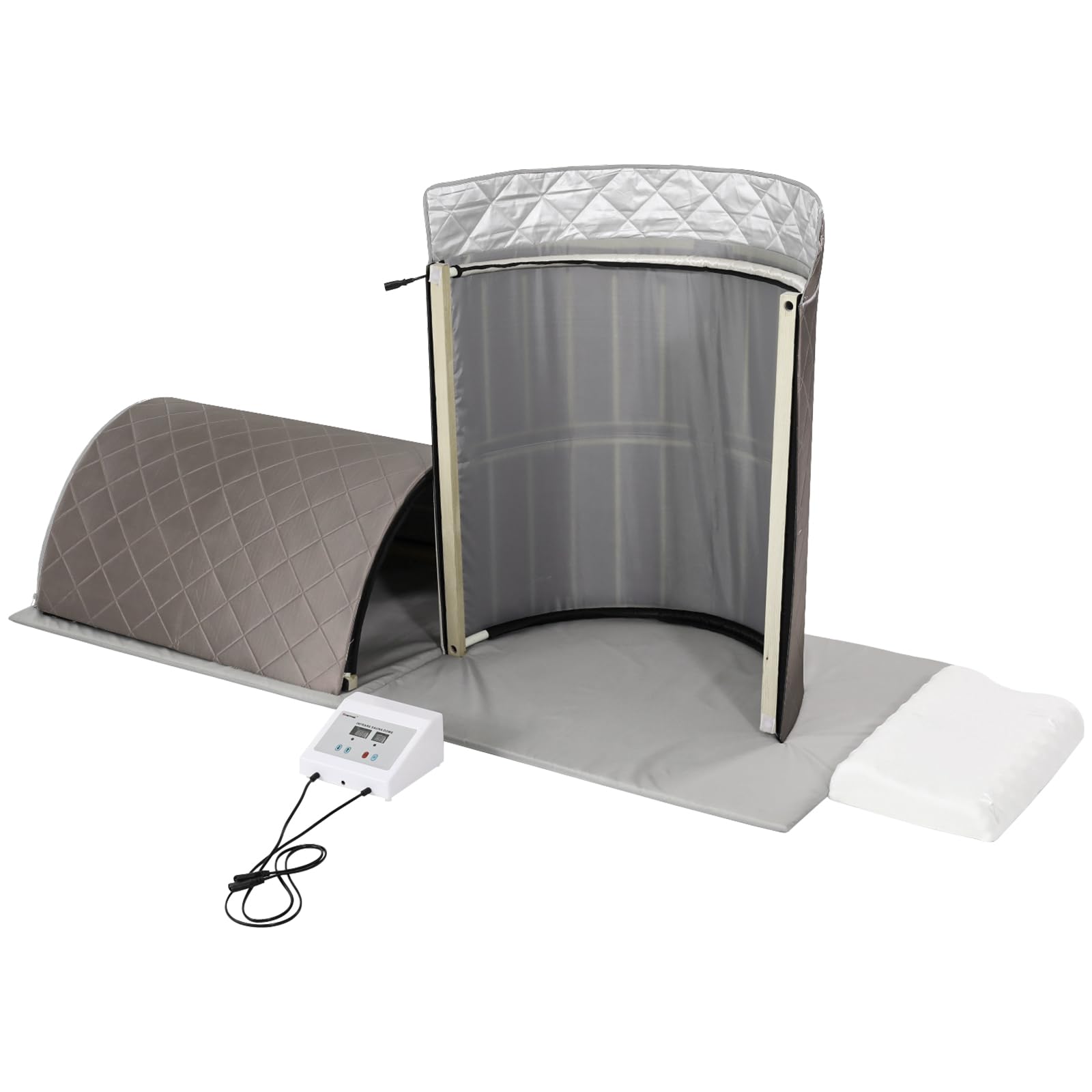 ZONEMEL Personal Infrared Sauna Dome for Home Spa, 360 Degree Coverage Lying Down Hot Carbon Sauna, Portable Full Body Sauna with Pillows and Mat, Dry Heat