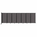 Wall-Mounted Folding Room Divider 360 | Adjustable Widths | Locking Wheels | Room Separator | Up to 19'6" Wide x 6' Tall Charcoal Gray Fabric Panels