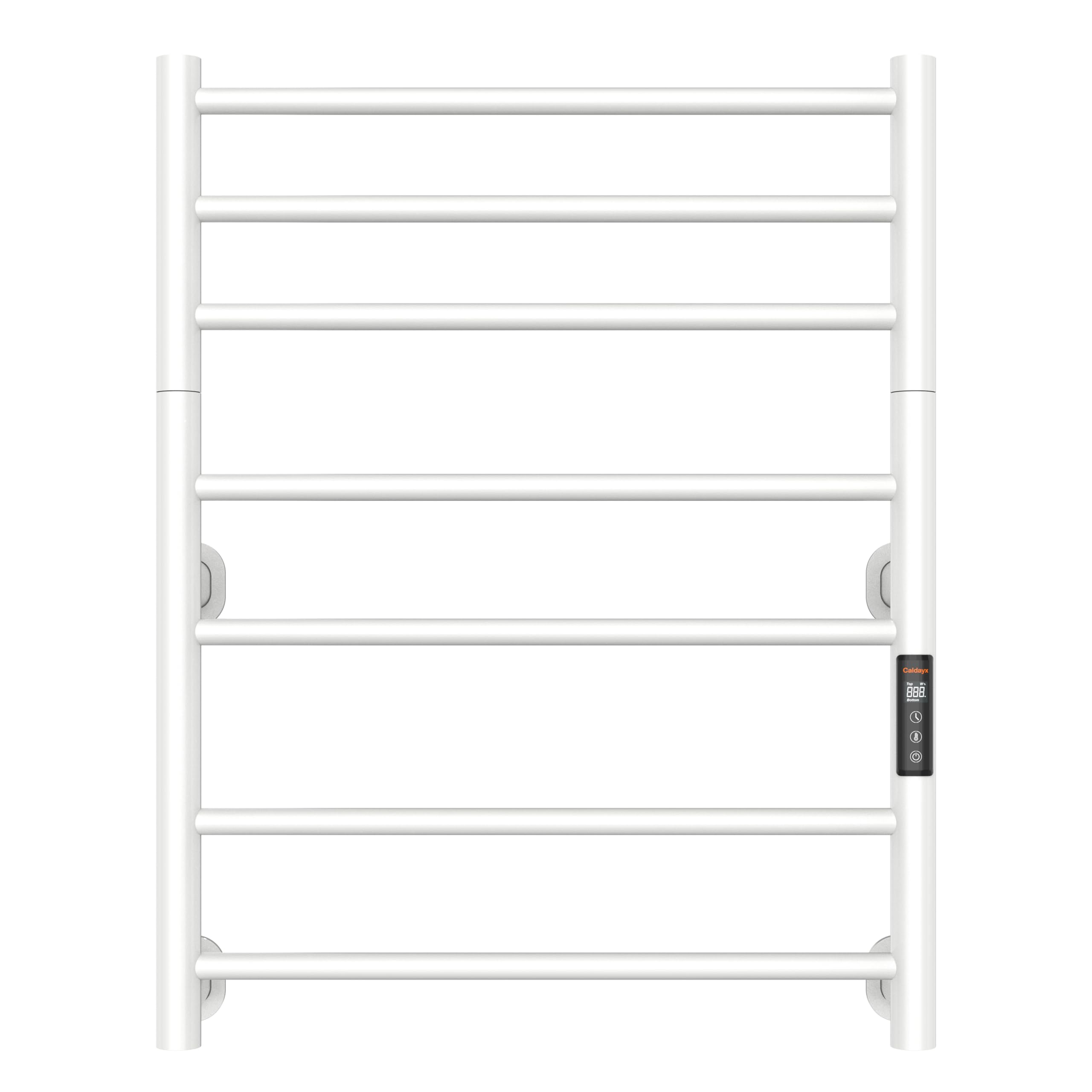 Caldayx Foldable Heated Towel Rack, Dual-Zone Electric Towel Warmer Rack with Timer, GFCI Plug-in or Hardwired, Wall-Mounted, Drill-Free Installation, Matte White, CA3-700X550-Standard-MW