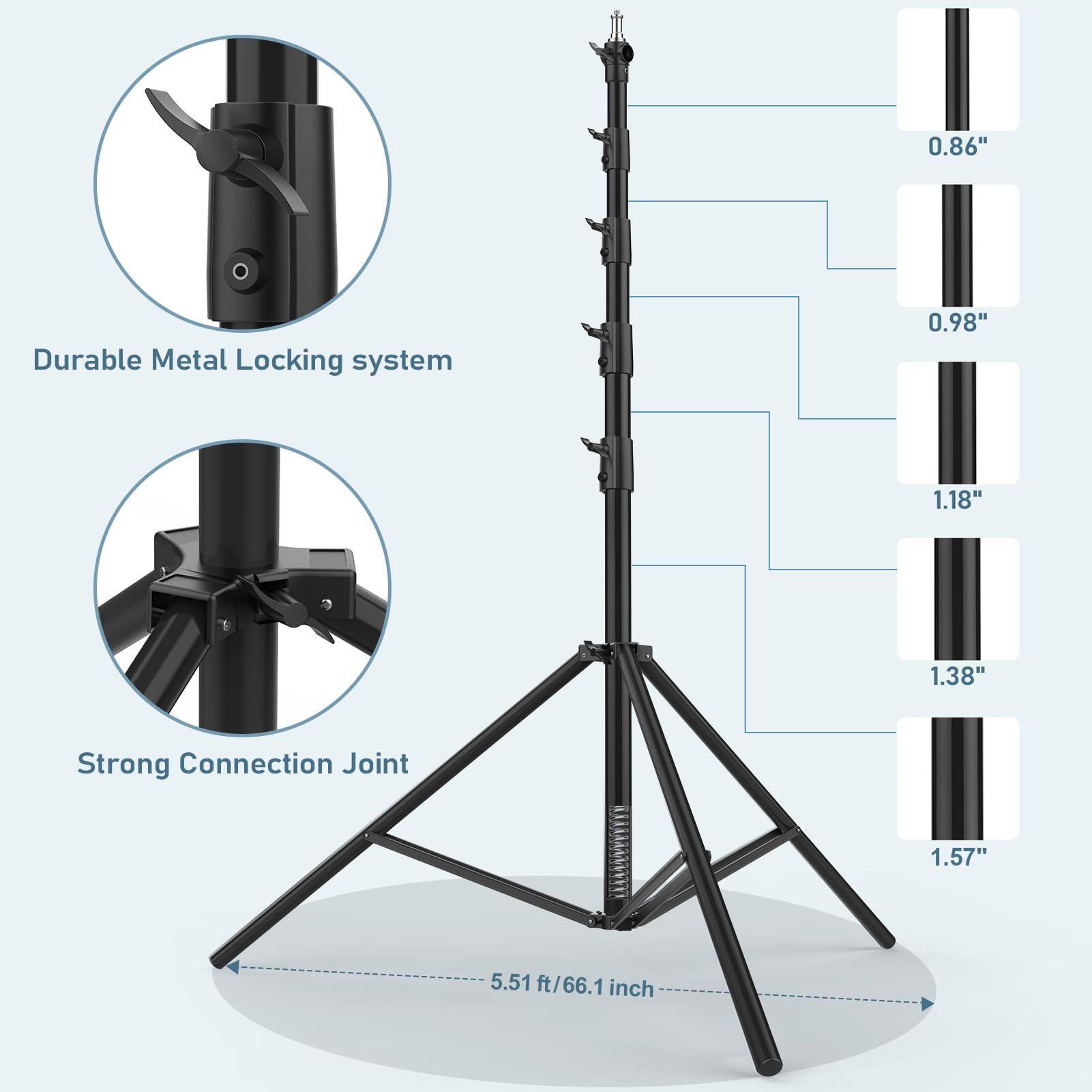 20 FT Extreme Tall Tripod Video Camera Sports Tripods Stand Telescoping Light Stand with 3 Sandbags, Carry Bag & 1/4" 3/8" Screw Adapter, Sky High Tripod for Studio, Indoor, Outdoor Photography