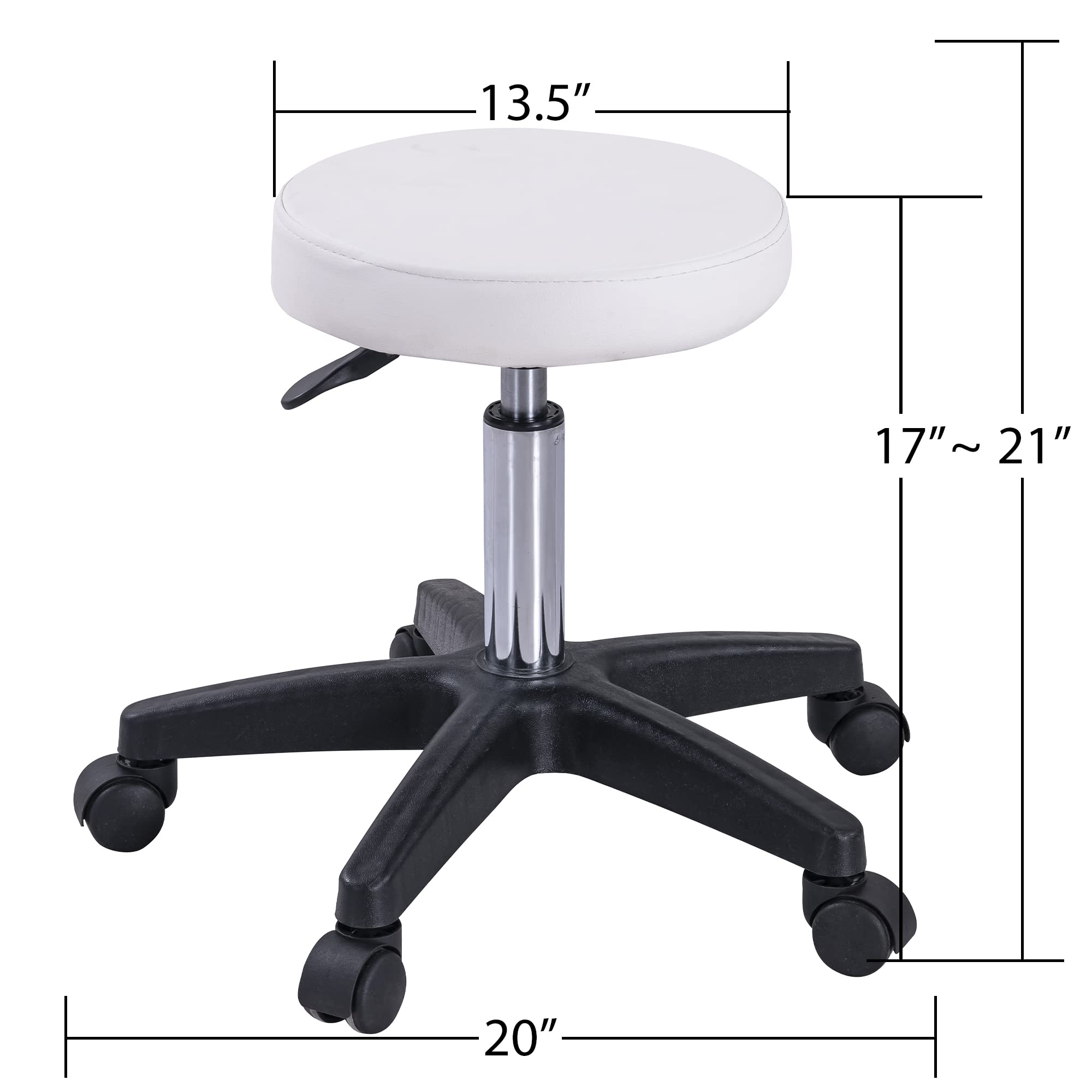 Amacv Massage Salon Tattoo Chair with Two Trays Esthetician Bed with Hydraulic Stool,Multi-Purpose 3-Section Facial Bed Table, Adjustable Beauty Barber Spa Beauty Equipment, White