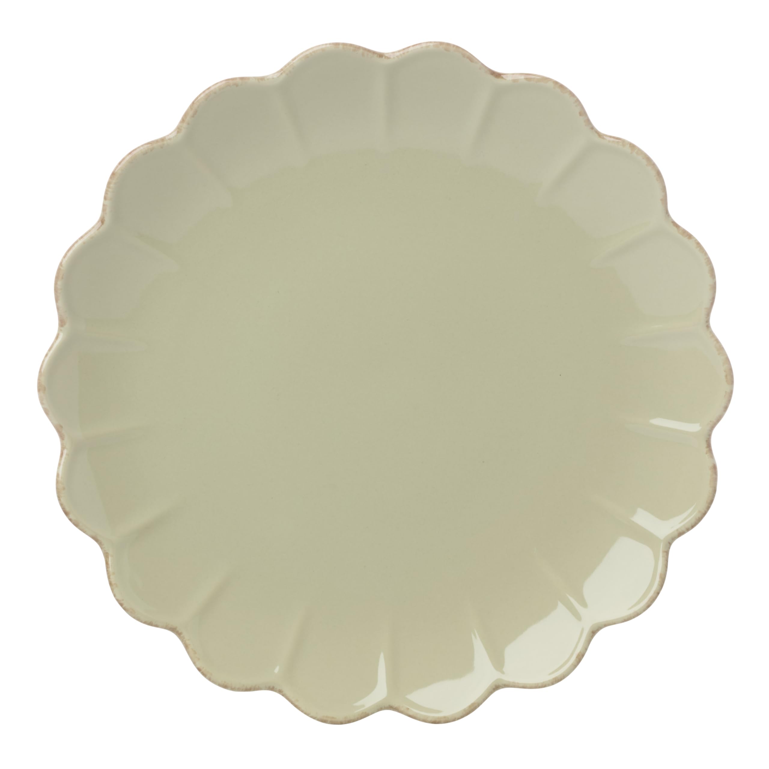 Lenox Stoneware Dinnerware Sets For 6, French Perle Scallop Matcha 18-Piece Dinnerware Set, Service For 6, Dishwasher Safe Ceramic Plates, Stoneware Dinner Plates and Bowls Sets (Green, 18 Piece)