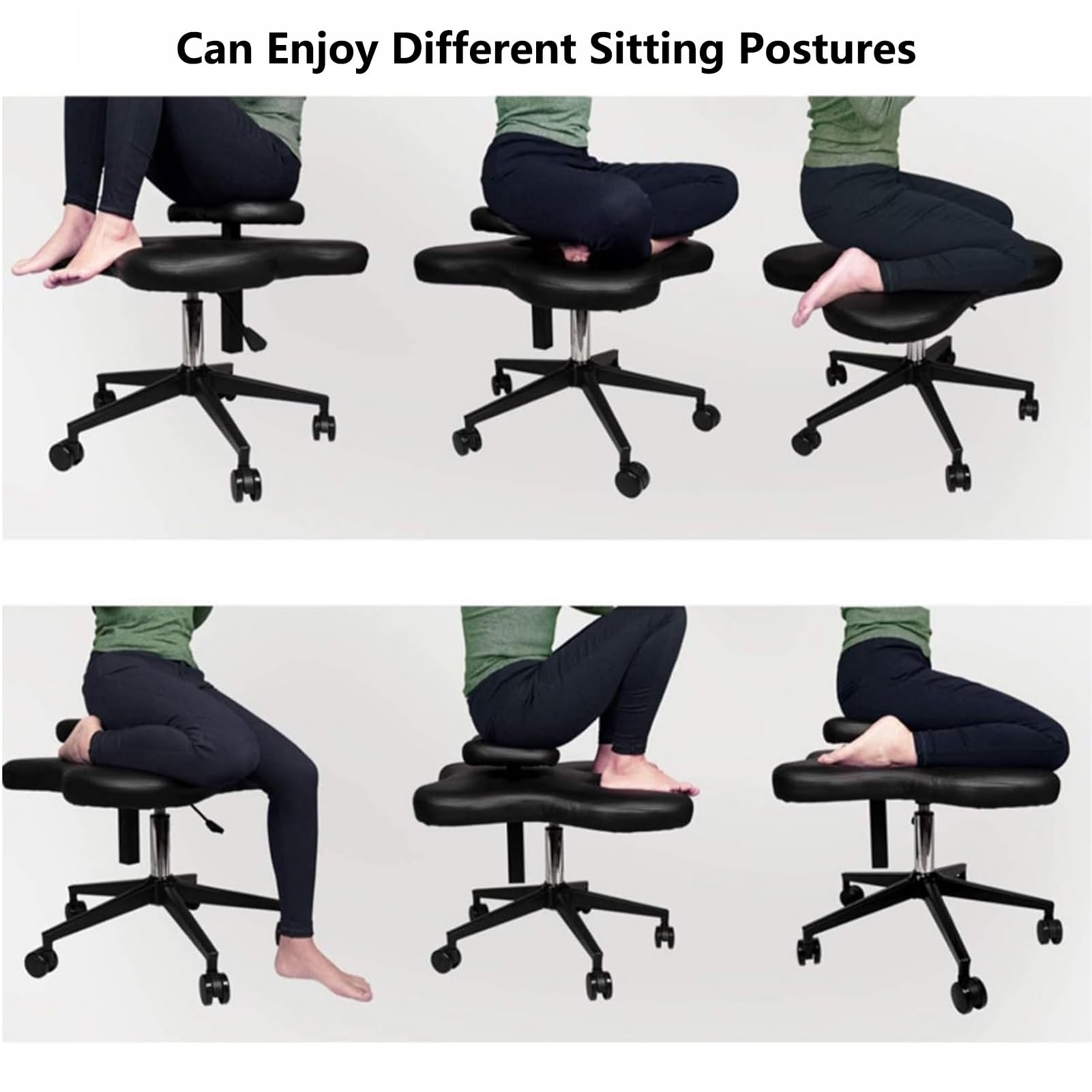 GenSDH Kneeling Chair, Home Office Desk Chair, Ergonomic Posture Chair with Padded Cushion, Cross Legged Office Chair, Meditation Chair for Home and Office,Grey-One Size