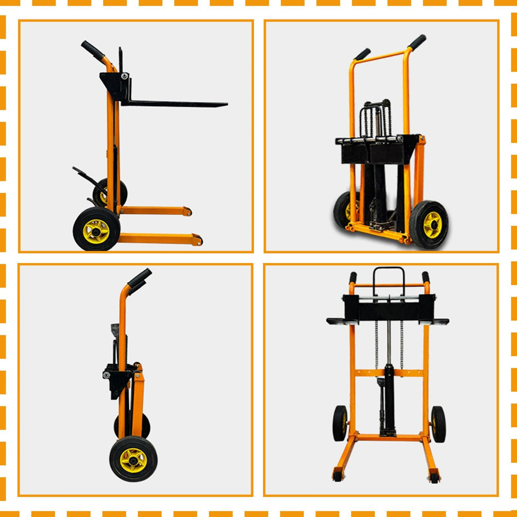 Portable Hydraulic Material Lift, Heavy-Duty Manual Pallet Jack for Garage Shop Lifting Moving
