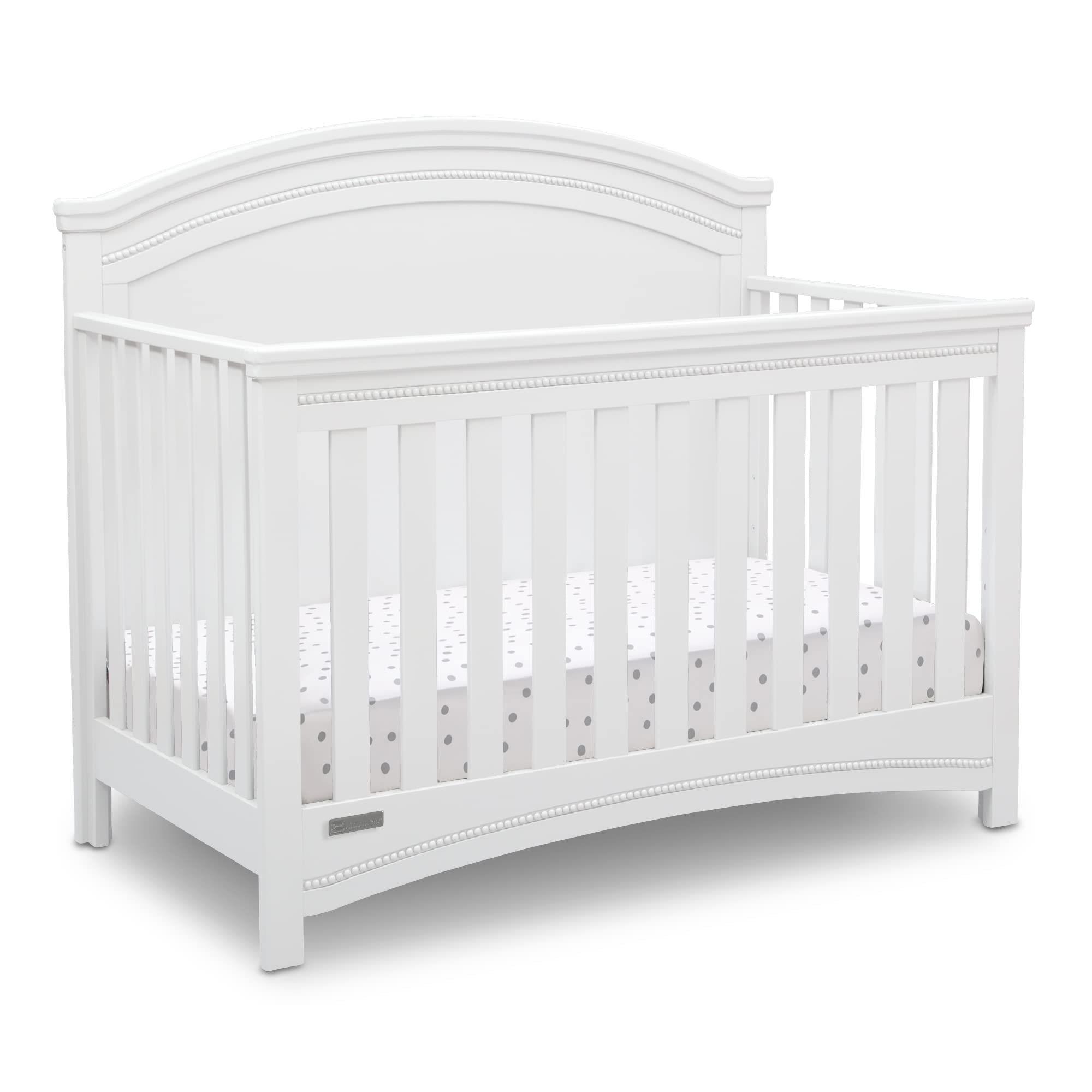 Simmons Kids SlumberTime Emma 4-in-1 Convertible Baby Crib N More - Greenguard Gold Certified, Bianca White