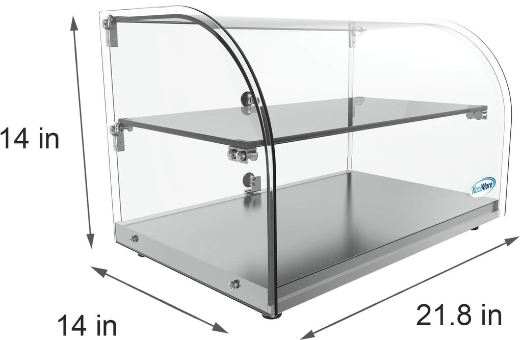 KoolMore - DC-2C 22" Commercial Countertop Bakery Display Case with Front Curved Glass and Rear Door - 1.5 cu. ft.