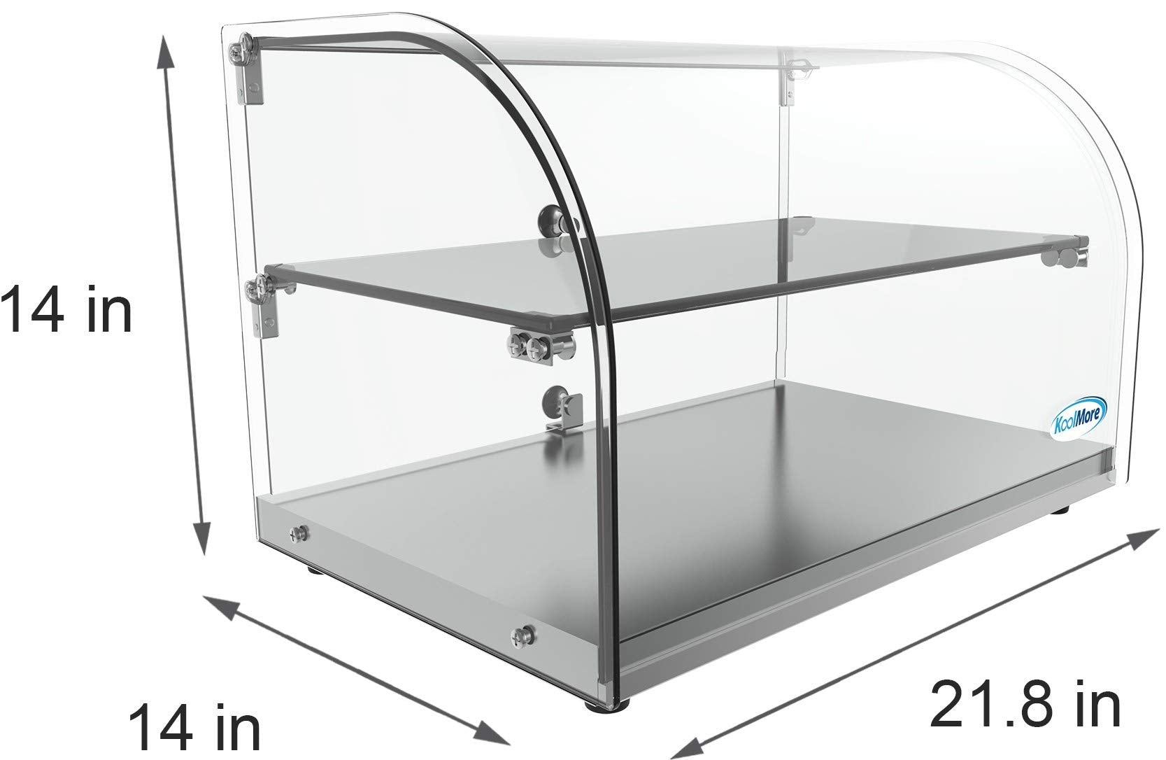 KoolMore - DC-2C 22" Commercial Countertop Bakery Display Case with Front Curved Glass and Rear Door - 1.5 cu. ft.