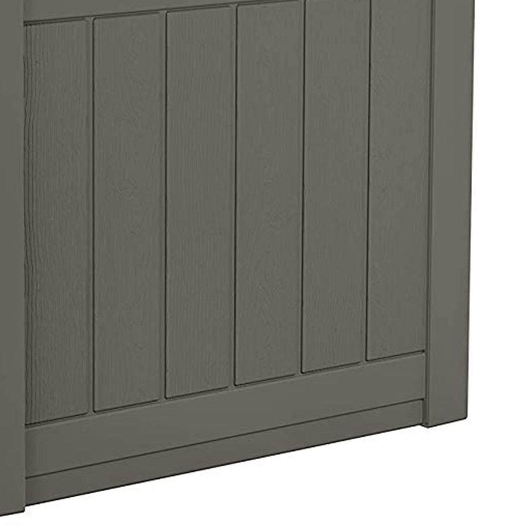 Suncast 22 Gallon Indoor or Outdoor Backyard Patio Small Storage Deck Box with Attractive Bench Seat and Reinforced Lid, Stone (4 Pack)