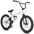 cubsala Freestyle BMX Bike, 20 Inch Yaphet Bicycle for Teen Beginner and Adult Riders, Bike with Hi-Ten Steel Frame, White