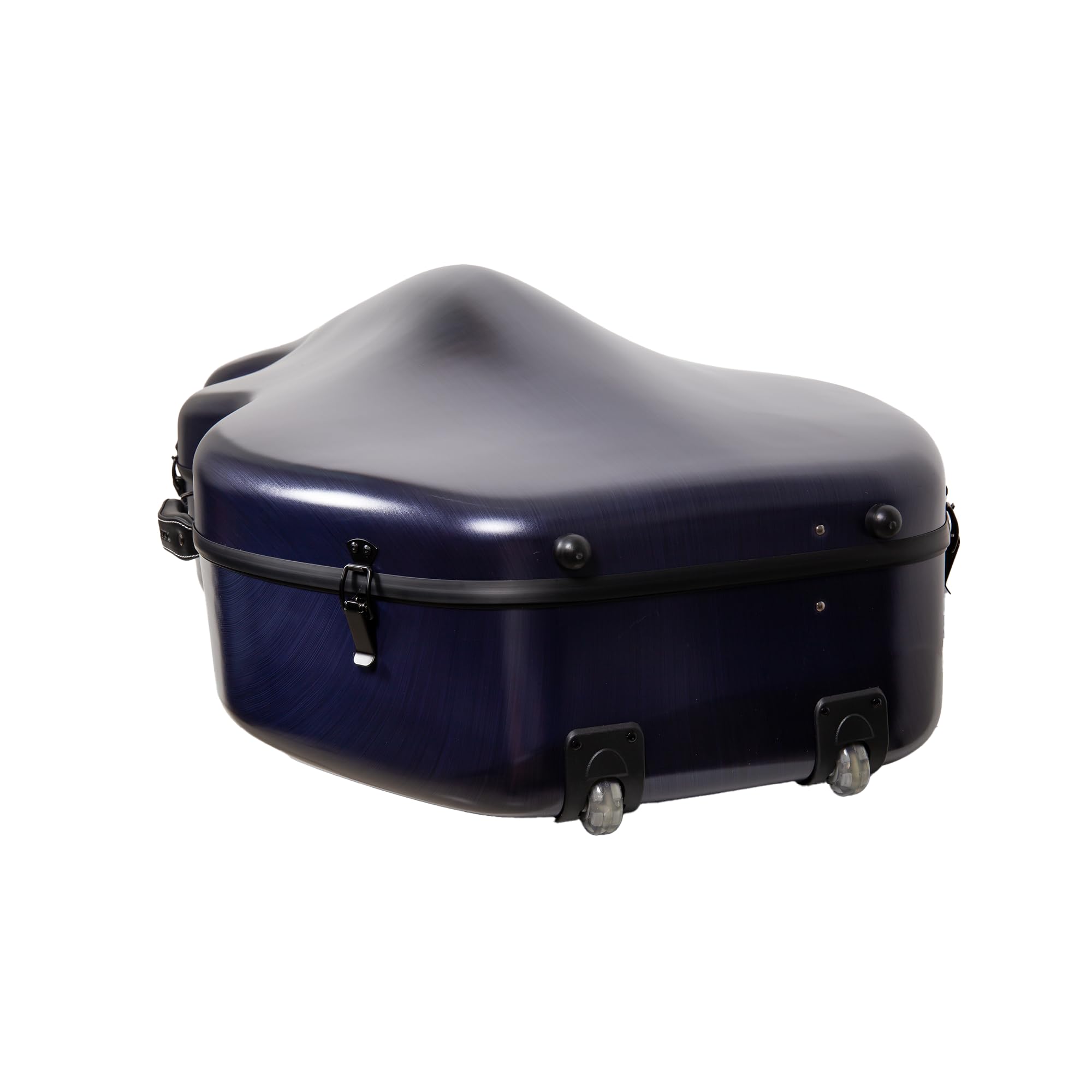 Crossrock Poly Carbon Cello Case for 4/4 Full-Size | Matte Blue Finish, Wheels, Lightweight & Durable – Best for School Orchestra & Student Musicians
