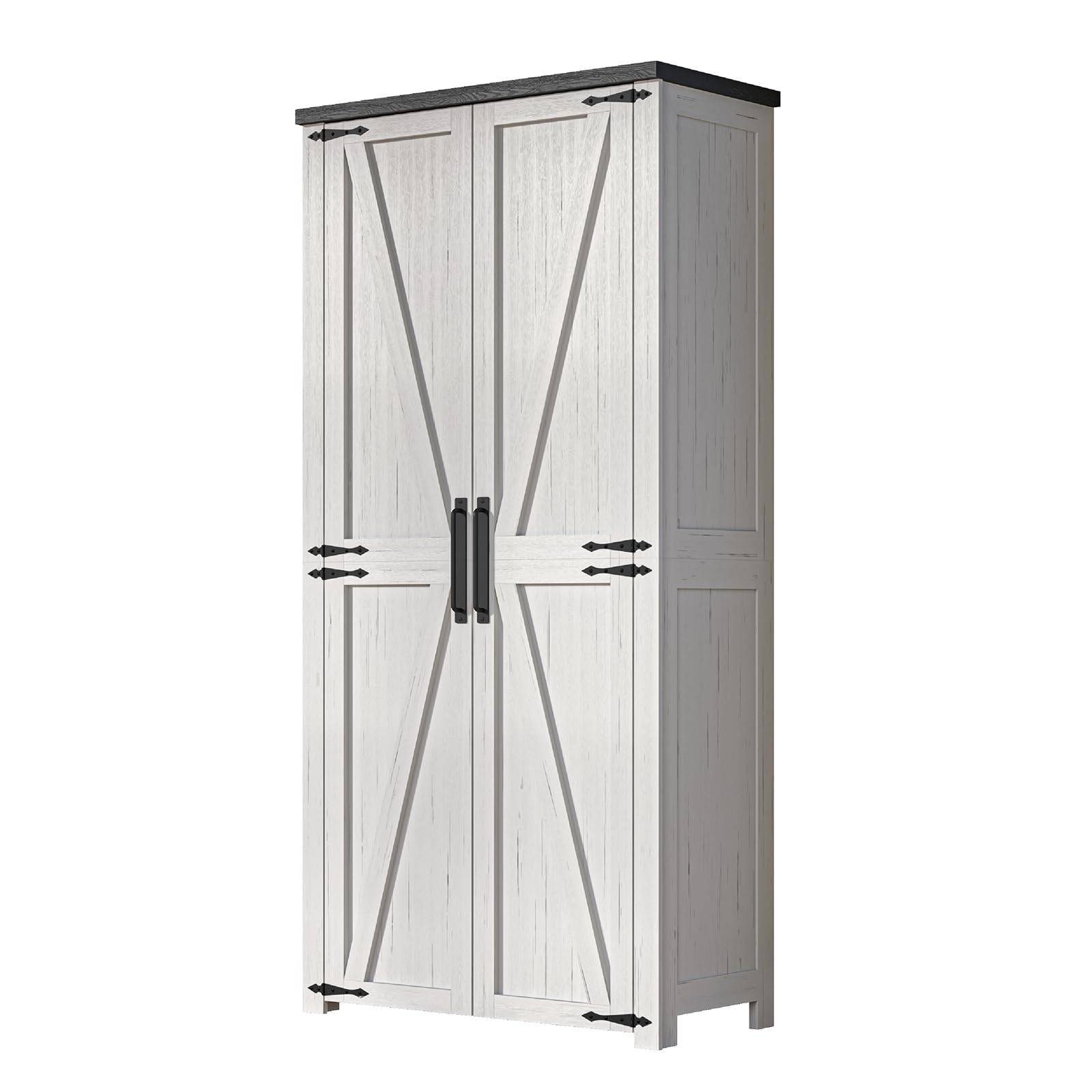 NEWOWNDS Craft Storage Cabinet with LED Lights – 72" Adjustable Shelves Sewing Organizer, Multi-Purpose Sewing Cabinet for Craft Room/Home Office Storage