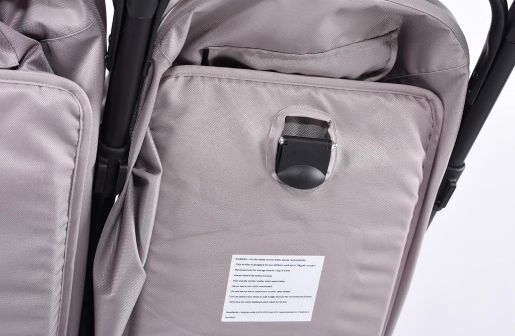 MUMUBOO Twin Baby Stroller (Silvery Grey)