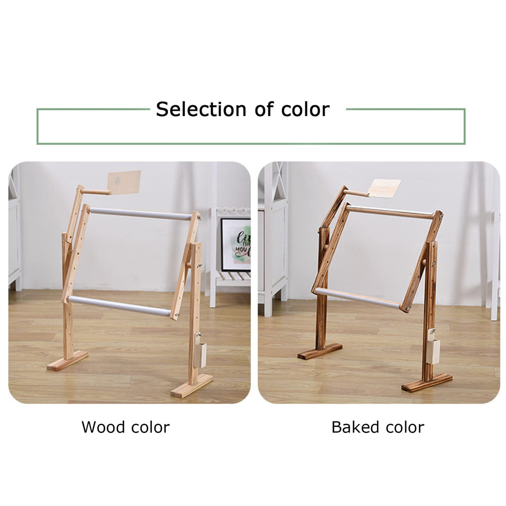 ELUKHT Cross-Stitch Frame Embroidery Frame, Vertical Solid Wood Adjustable Embroidery Frame, Cross-Stitch Frame, Widened Base, Right Tool Box, Convenient Storage (Baked Color)
