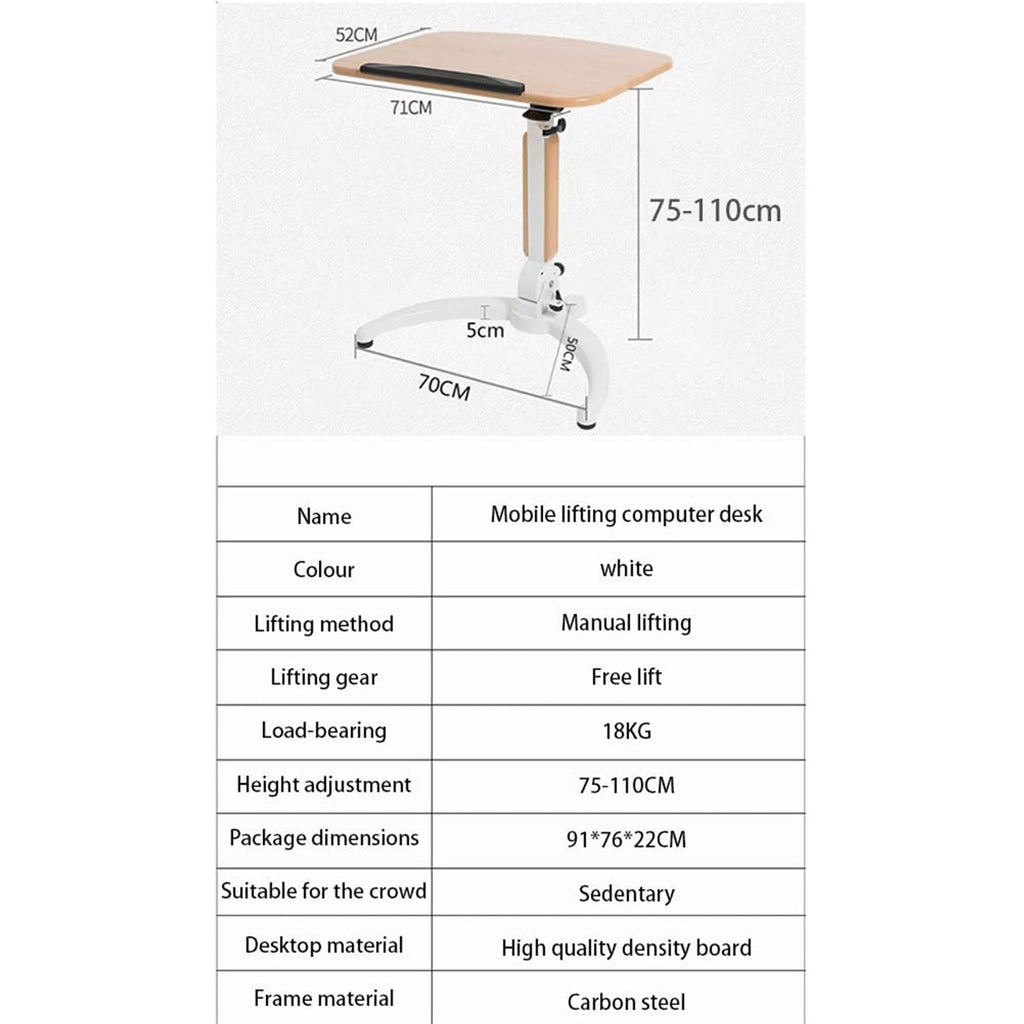 ZEELYDE Lectern Podium Stand,Lecture Stage, Conference Table, Standing Desk, Stand Mobile Standing Lift Multifunctional Folding Desk, Free Speech Bedside Table,B